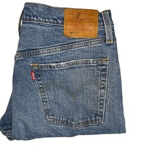 Levi's Jeans Women 31x28 Blue 501 S Skinny Big E Premium Denim Button Fly